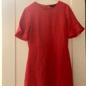 Red / Orange Banana Republic Flutter Sleeve Dress